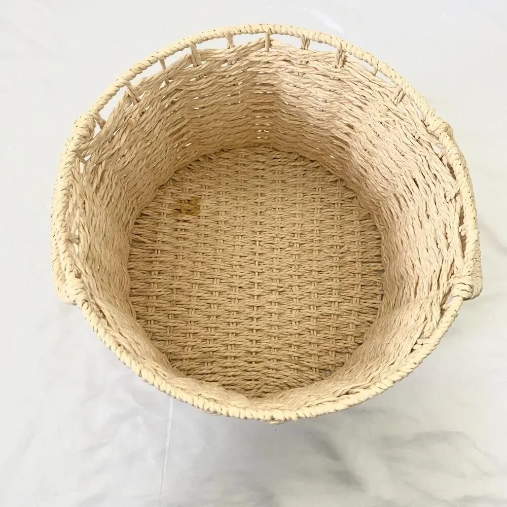 Target Brightroom Round Large Woven Storage Basket With Handles 11x8